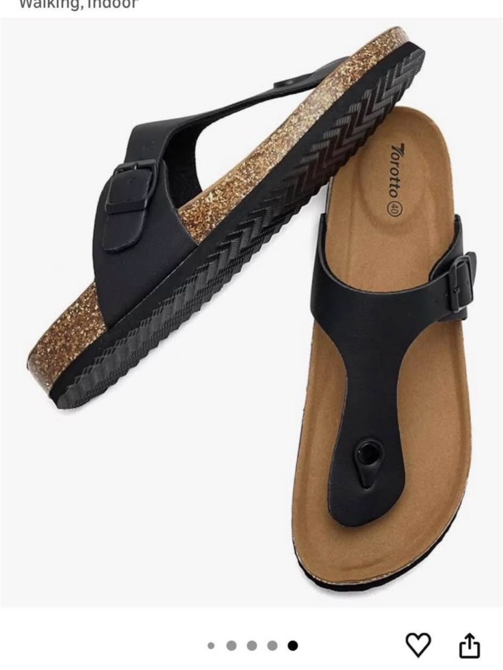 Women’s Black T-Strap Cork Footbed Sandals